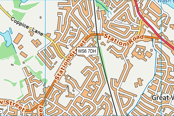 WS6 7DH map - OS VectorMap District (Ordnance Survey)