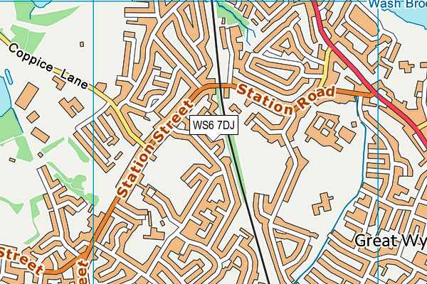 WS6 7DJ map - OS VectorMap District (Ordnance Survey)