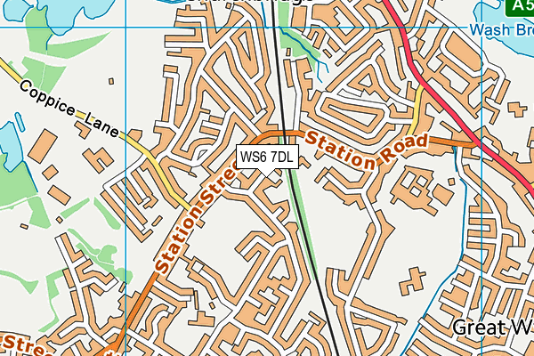 WS6 7DL map - OS VectorMap District (Ordnance Survey)