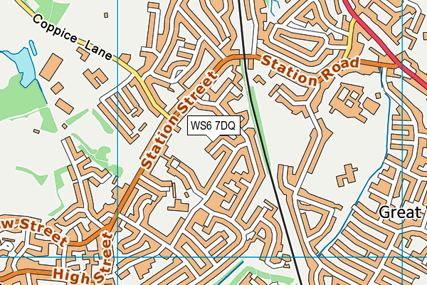 WS6 7DQ map - OS VectorMap District (Ordnance Survey)