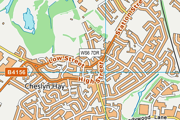 WS6 7DR map - OS VectorMap District (Ordnance Survey)