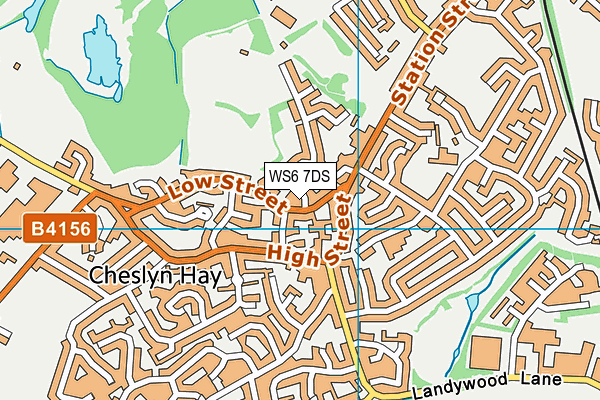 WS6 7DS map - OS VectorMap District (Ordnance Survey)