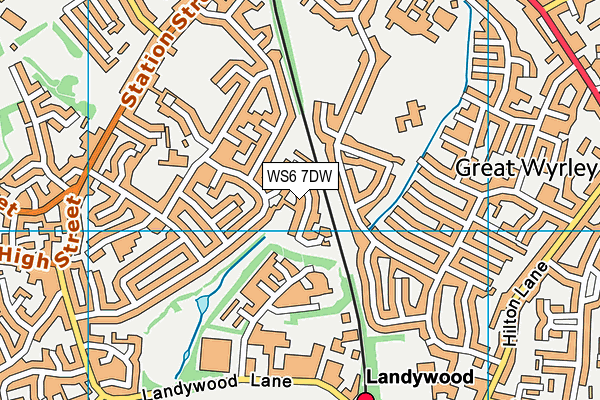 WS6 7DW map - OS VectorMap District (Ordnance Survey)