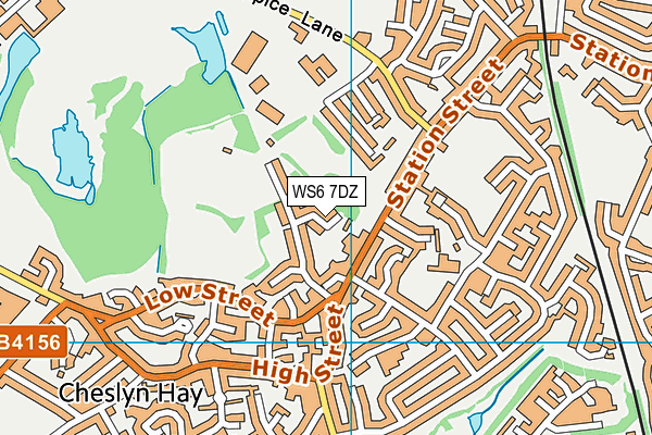 WS6 7DZ map - OS VectorMap District (Ordnance Survey)