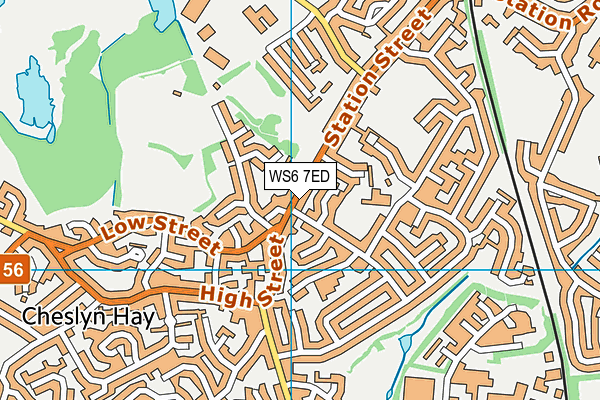 WS6 7ED map - OS VectorMap District (Ordnance Survey)
