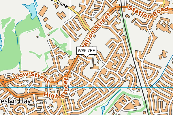 WS6 7EF map - OS VectorMap District (Ordnance Survey)