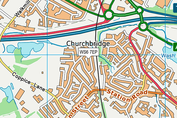 WS6 7EP map - OS VectorMap District (Ordnance Survey)