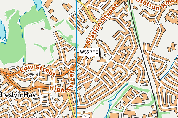 WS6 7FE map - OS VectorMap District (Ordnance Survey)
