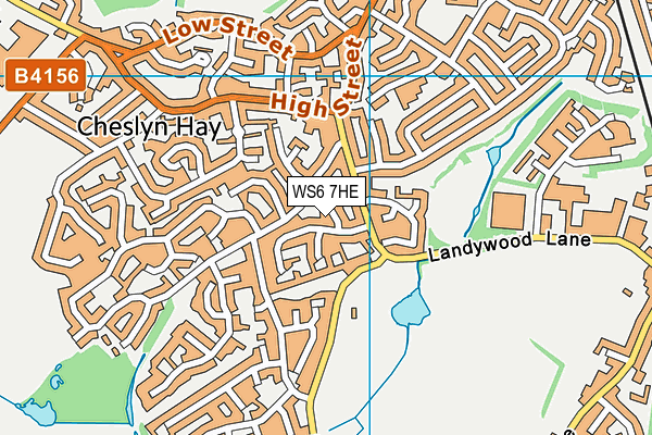 WS6 7HE map - OS VectorMap District (Ordnance Survey)