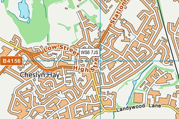 WS6 7JS map - OS VectorMap District (Ordnance Survey)