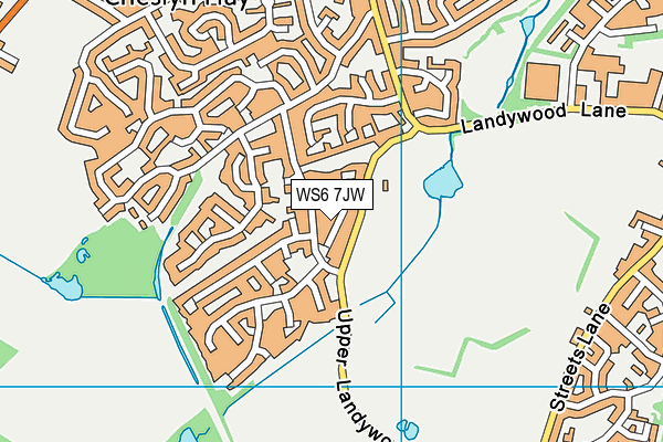 WS6 7JW map - OS VectorMap District (Ordnance Survey)
