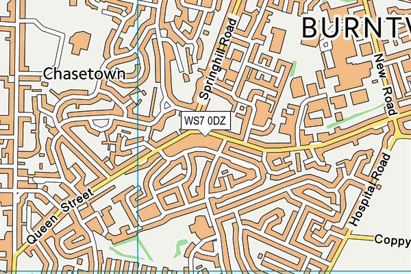 WS7 0DZ map - OS VectorMap District (Ordnance Survey)