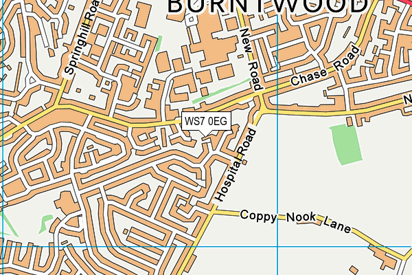 WS7 0EG map - OS VectorMap District (Ordnance Survey)