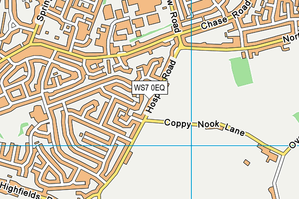 WS7 0EQ map - OS VectorMap District (Ordnance Survey)