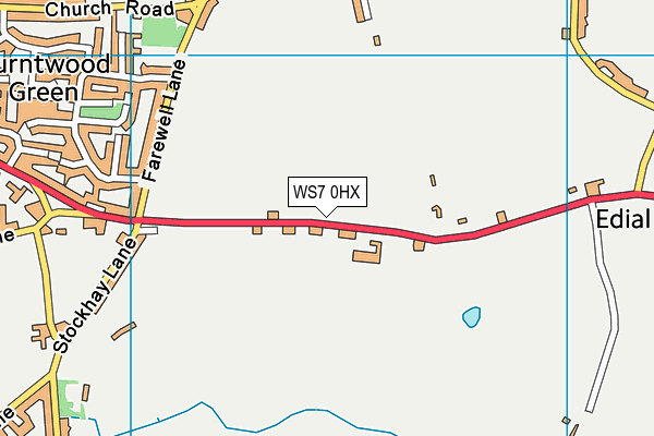 WS7 0HX map - OS VectorMap District (Ordnance Survey)
