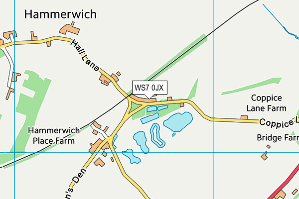 WS7 0JX map - OS VectorMap District (Ordnance Survey)