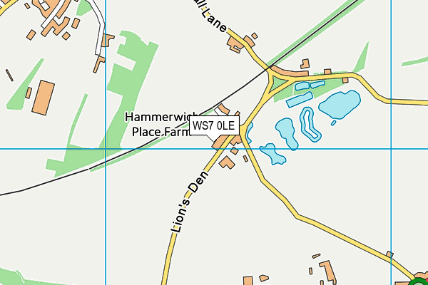 WS7 0LE map - OS VectorMap District (Ordnance Survey)