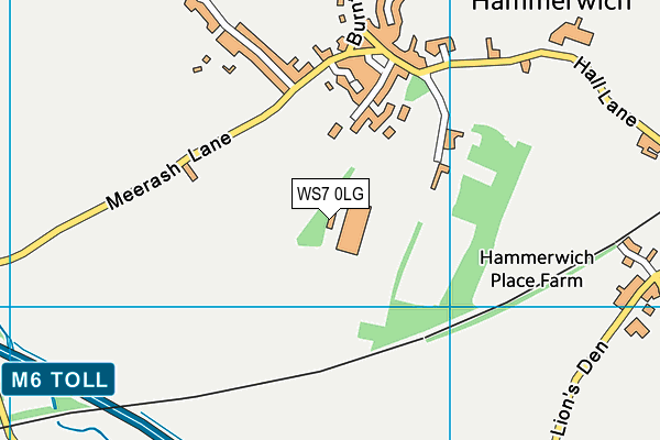 WS7 0LG map - OS VectorMap District (Ordnance Survey)