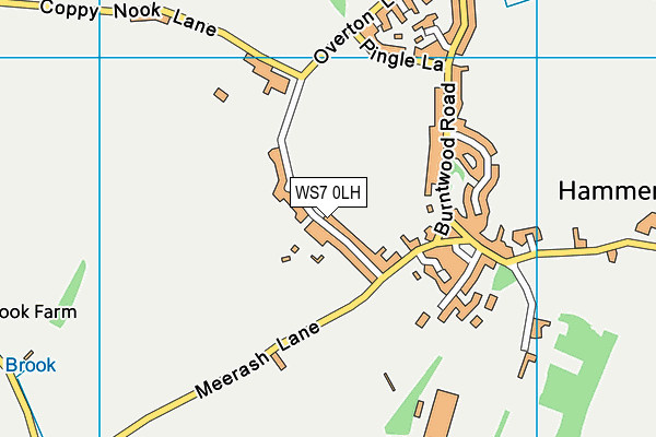 WS7 0LH map - OS VectorMap District (Ordnance Survey)
