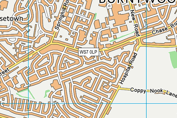 WS7 0LP map - OS VectorMap District (Ordnance Survey)