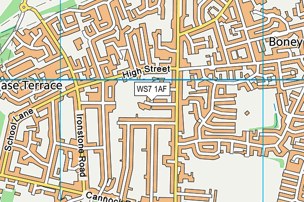 WS7 1AF map - OS VectorMap District (Ordnance Survey)