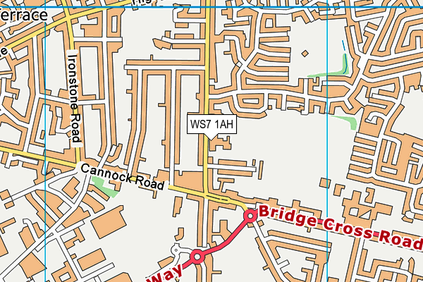 WS7 1AH map - OS VectorMap District (Ordnance Survey)