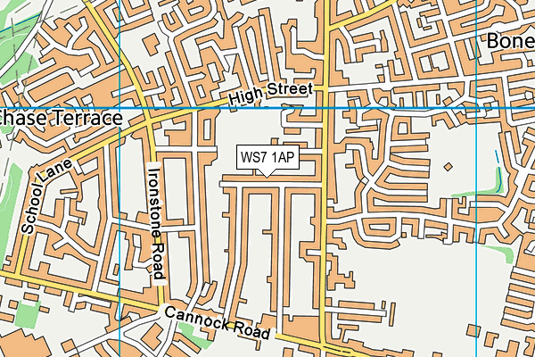 WS7 1AP map - OS VectorMap District (Ordnance Survey)