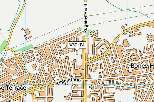WS7 1FA map - OS VectorMap District (Ordnance Survey)