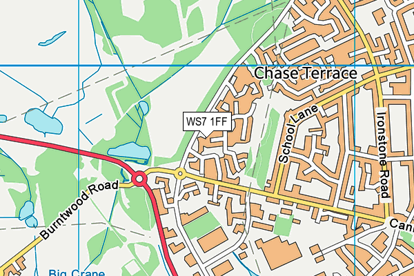 WS7 1FF map - OS VectorMap District (Ordnance Survey)