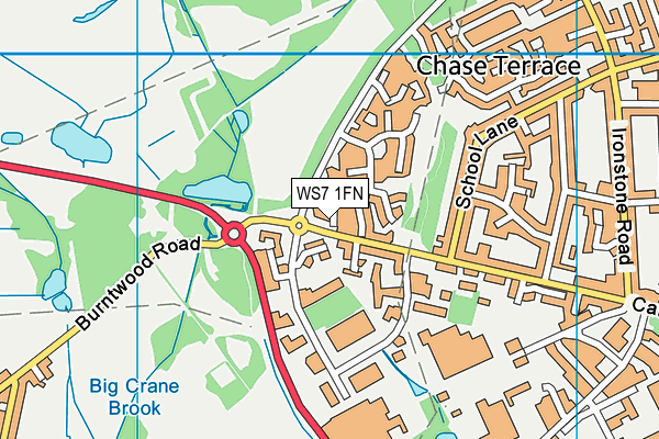 WS7 1FN map - OS VectorMap District (Ordnance Survey)