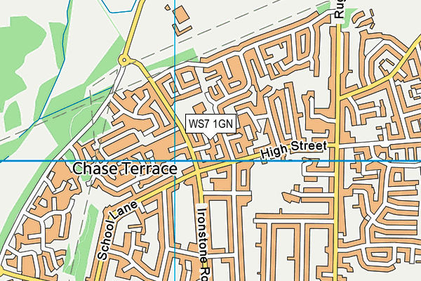 WS7 1GN map - OS VectorMap District (Ordnance Survey)