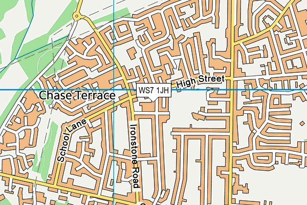 WS7 1JH map - OS VectorMap District (Ordnance Survey)