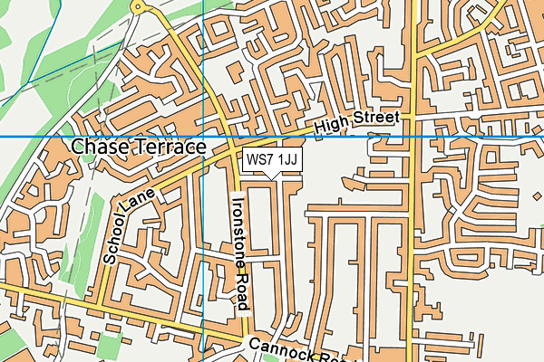 WS7 1JJ map - OS VectorMap District (Ordnance Survey)