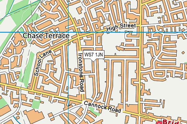 WS7 1JN map - OS VectorMap District (Ordnance Survey)
