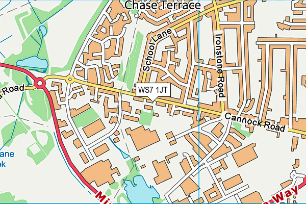 WS7 1JT map - OS VectorMap District (Ordnance Survey)