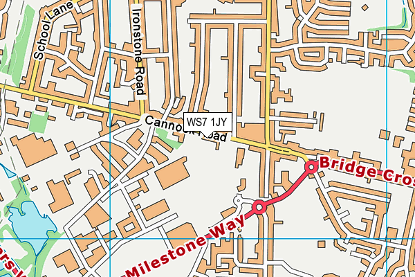 WS7 1JY map - OS VectorMap District (Ordnance Survey)