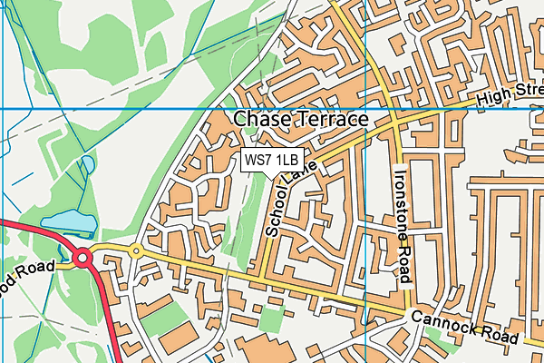 WS7 1LB map - OS VectorMap District (Ordnance Survey)