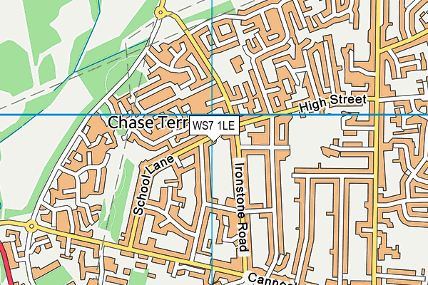 WS7 1LE map - OS VectorMap District (Ordnance Survey)