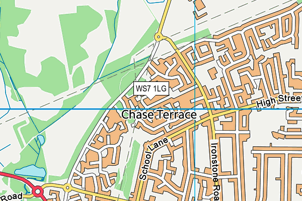 WS7 1LG map - OS VectorMap District (Ordnance Survey)