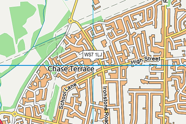 WS7 1LJ map - OS VectorMap District (Ordnance Survey)