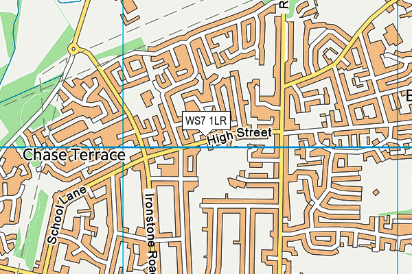 WS7 1LR map - OS VectorMap District (Ordnance Survey)