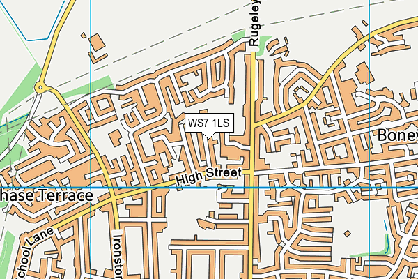 WS7 1LS map - OS VectorMap District (Ordnance Survey)
