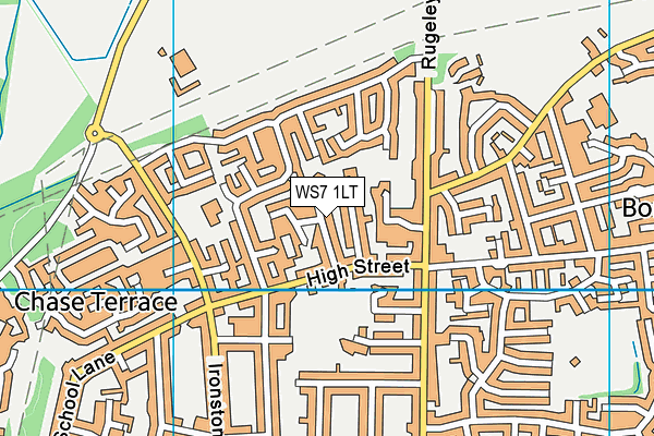WS7 1LT map - OS VectorMap District (Ordnance Survey)