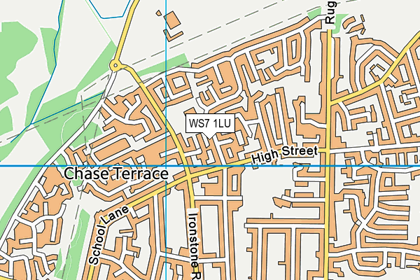 Holly Grove Primary Academy map (WS7 1LU) - OS VectorMap District (Ordnance Survey)