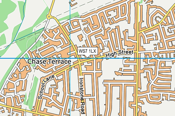 WS7 1LX map - OS VectorMap District (Ordnance Survey)