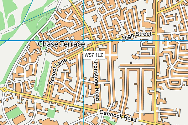 WS7 1LZ map - OS VectorMap District (Ordnance Survey)