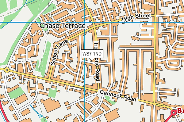 WS7 1ND map - OS VectorMap District (Ordnance Survey)