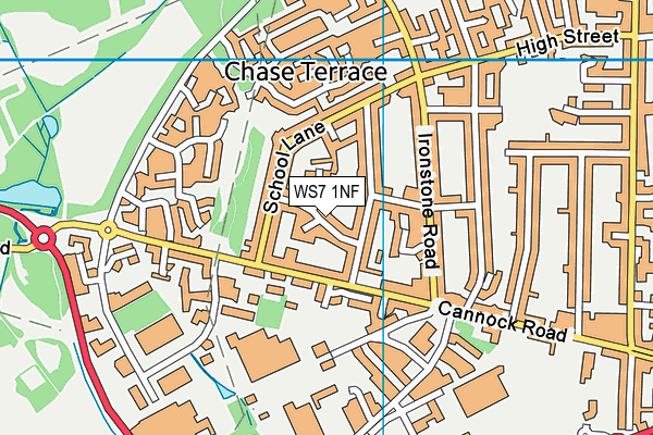 WS7 1NF map - OS VectorMap District (Ordnance Survey)