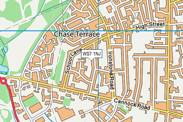 WS7 1NJ map - OS VectorMap District (Ordnance Survey)