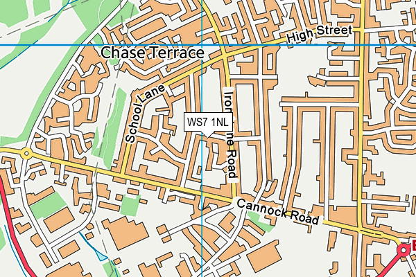 WS7 1NL map - OS VectorMap District (Ordnance Survey)
